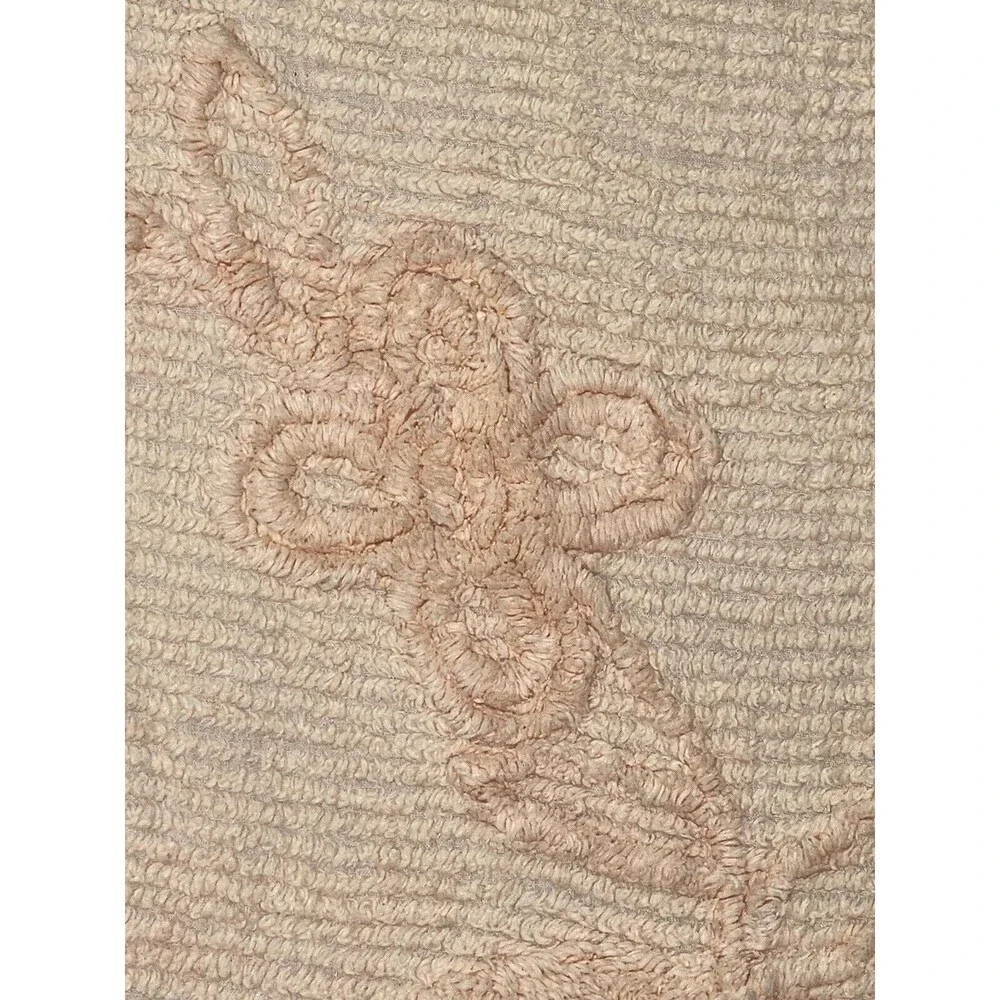 Vtg Twin Pink Chenille Bedspread 90x100